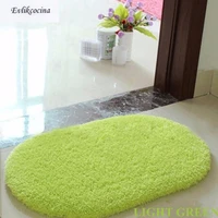 free shipping green soft plush absorbent sponge bedroom bathroom shower floor door mat rug parlor hallway non slip oval carpet