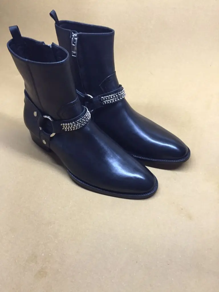 WPG/мужские ботинки с кожаным рукавом черные в английском стиле зимние ретро|boots