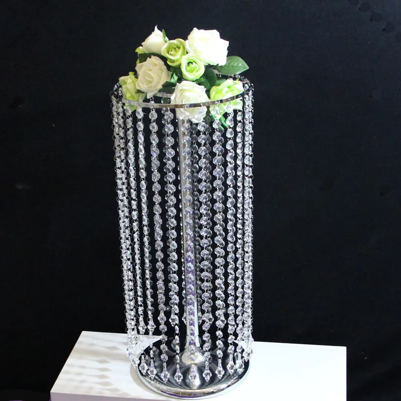 

Free Shipping 10 Sets Upscale Acrylic Crystal Bead String Chandelier Table Centerpieces Wedding Road Lead Party Decoration