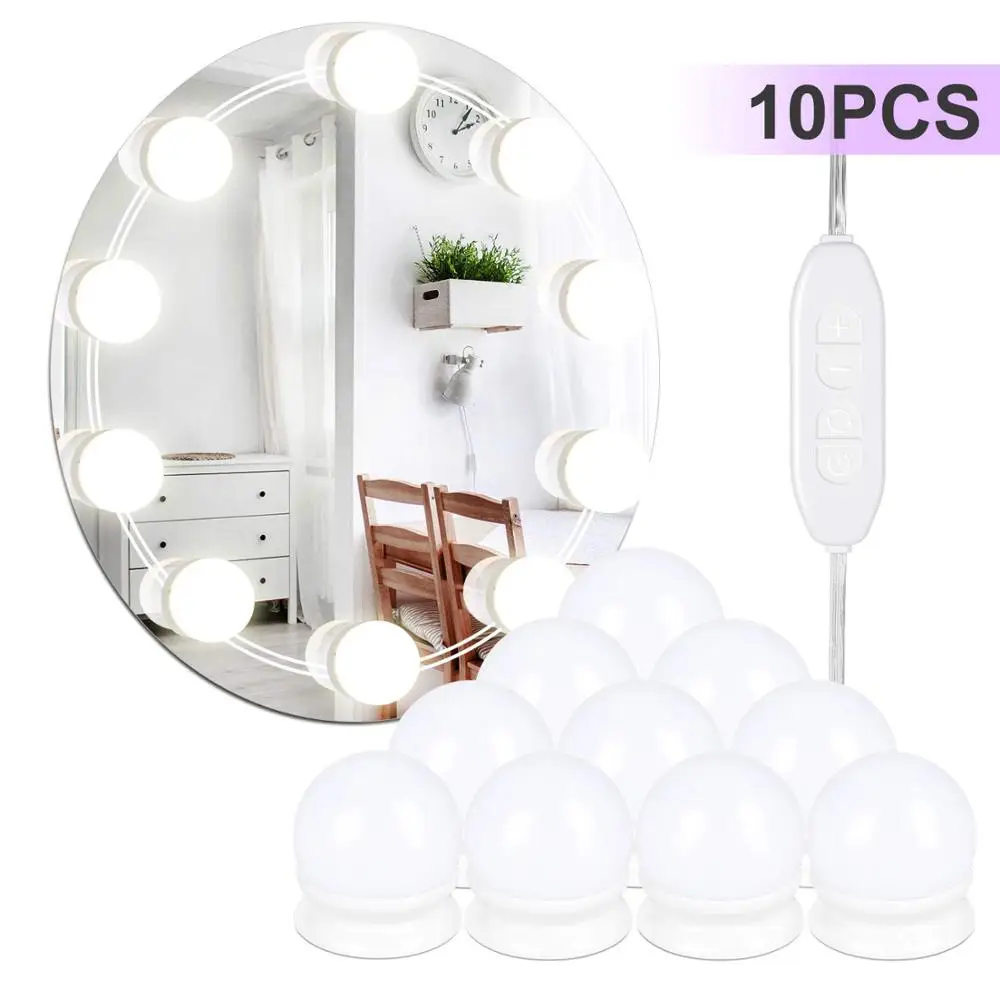 Светодиодная лампа 12 В для макияжа с зеркалом голливудская плавным затемнением