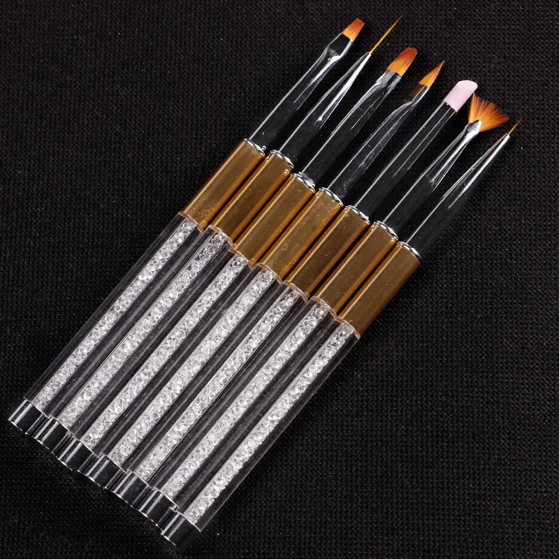 7 шт./компл. ногтей Книги по искусству ручка Украшенные стразами акриловые УФ-гель