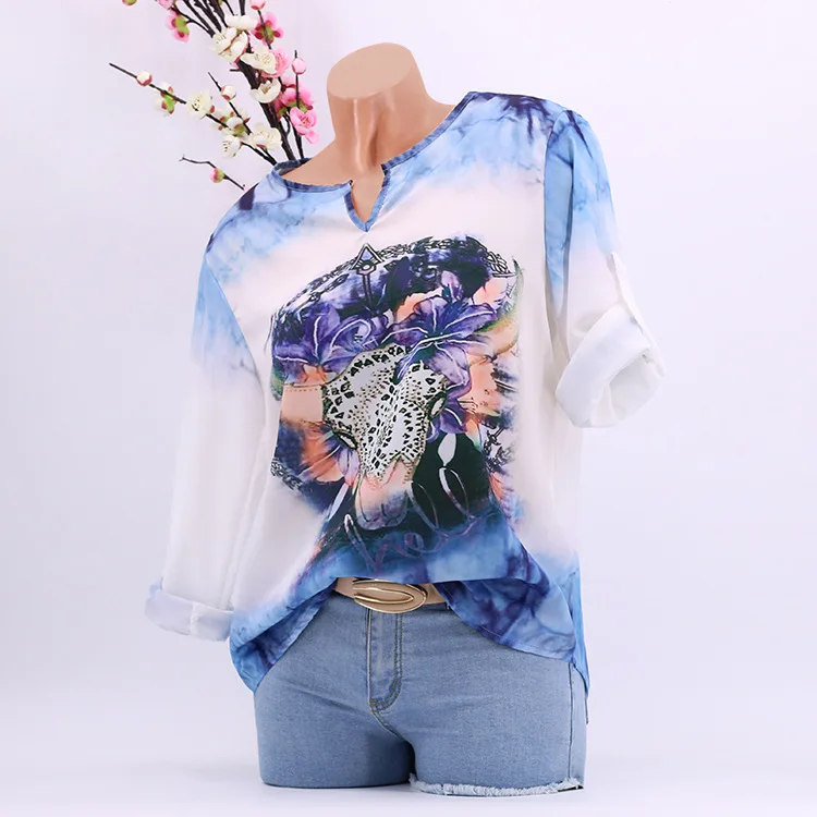 Женские блузки с v образным вырезом и длинным рукавом свободная Корейская одежда