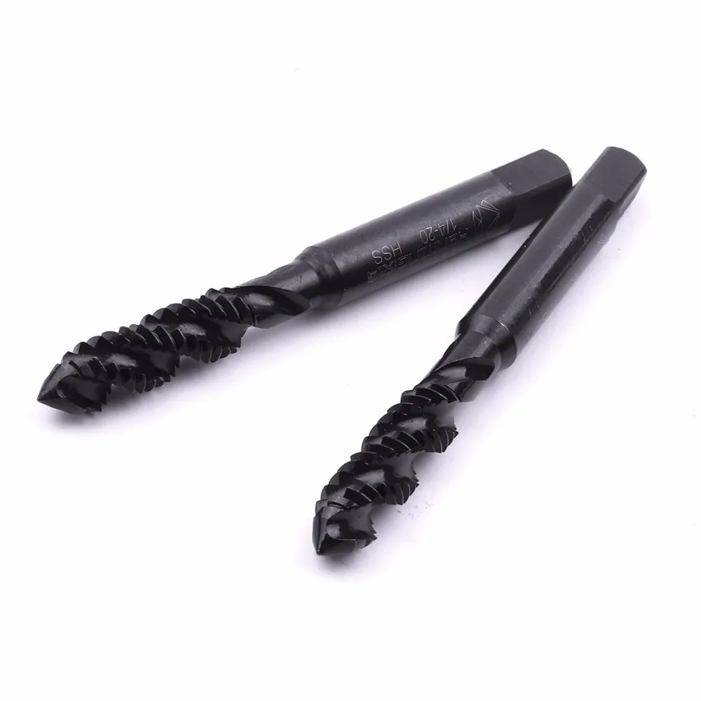 Спиральные метчики 2 шт. высокопрочные для металла с хвостовиком 1/4 дюйма-20 дюймов