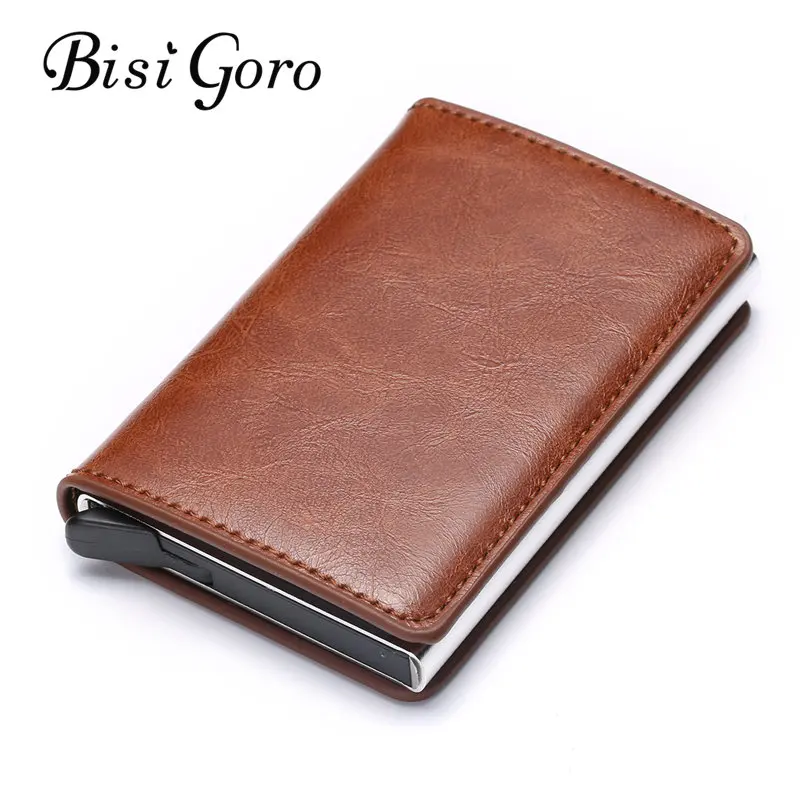 Кошелек Bisi Goro 2019 с блокировкой RFID держатель для карт металлический тонкий