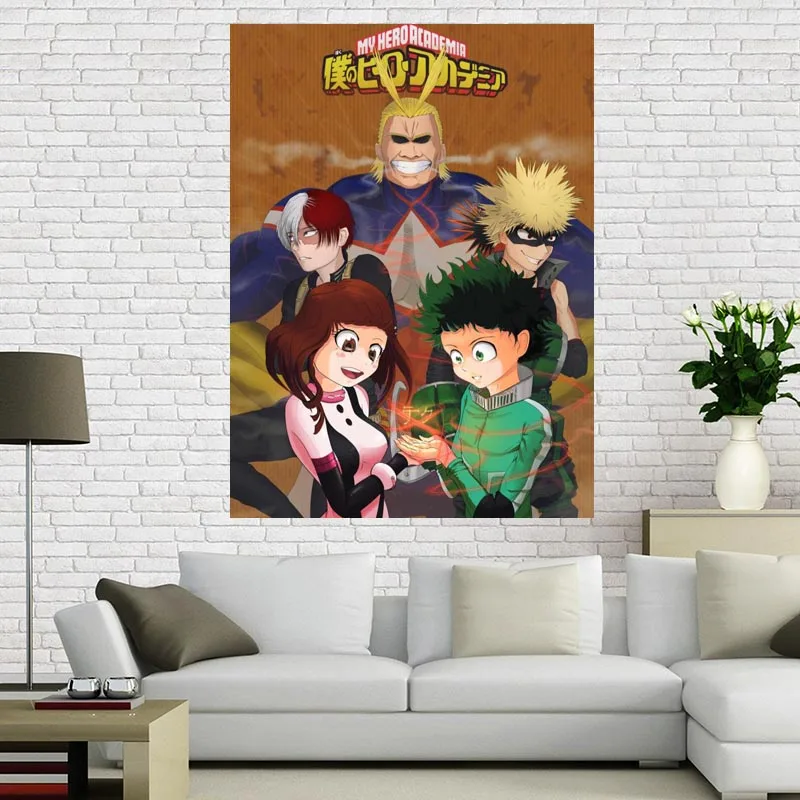 На заказ холст постер My Hero Academy художественная живопись Большой размер ткань