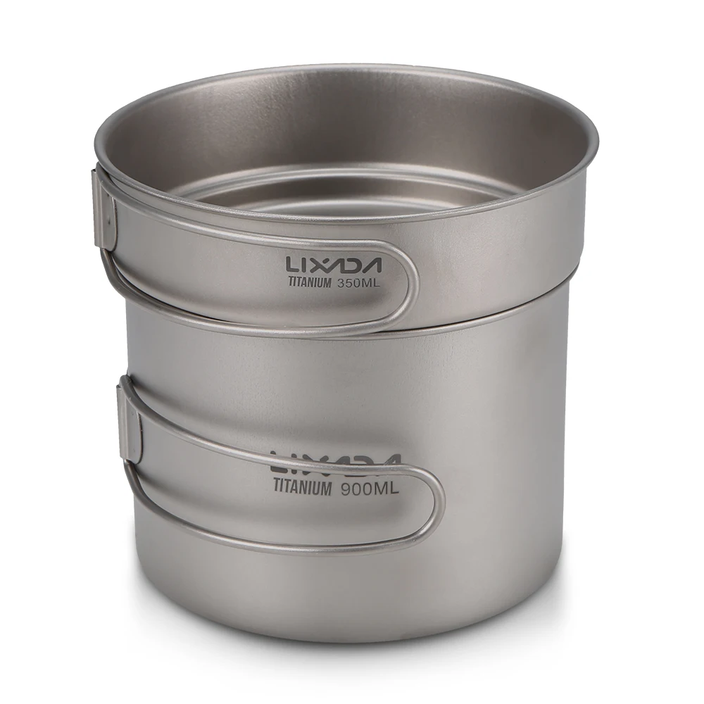 Титановая кухонная утварь набор посуды для кемпинга 1100 мл кастрюля 350 сковорода