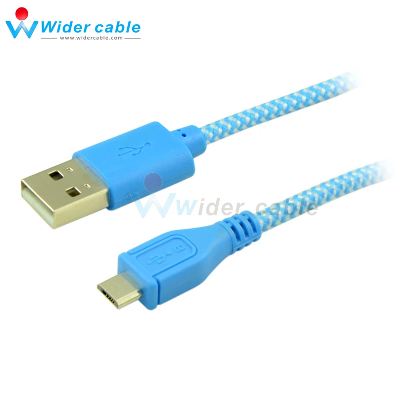 Открытый Impulse 3 фута/0 9 м белый/синий двухцветный тканевый плетеный кабель Micro 5Pin USB