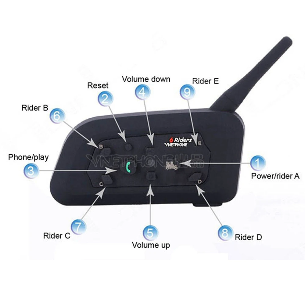 Free Shipping Vnetphone V6 1200M Waterproof Motorcycle Bluetooth Intercom Interphone Helmet Headset for T | Автомобили и