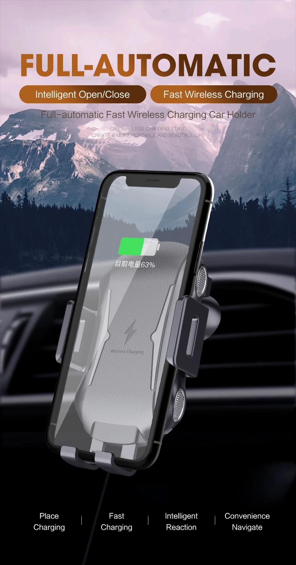 SIKAI автомобильный держатель зарядная док-станция для iPhone X Xs samsung Fold Интеллектуальная Индукционная 10 Вт Беспроводная зарядная док-станция для huawei MateX