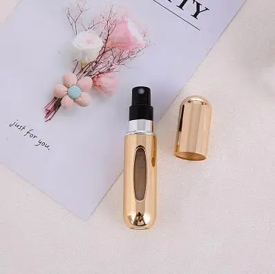Bright Gold Портативная 5 мл многоразовая мини-парфюмерная бутылка с пульверизатором для путешествий ароматизатор спрей-кейс духи безвоздушный насос косметический контейнер LYQ - Цвет: Bright Gold
