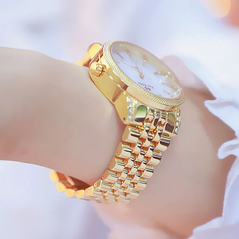 Женские часы с кристаллами дизайнерские брендовые роскошные золотые женские