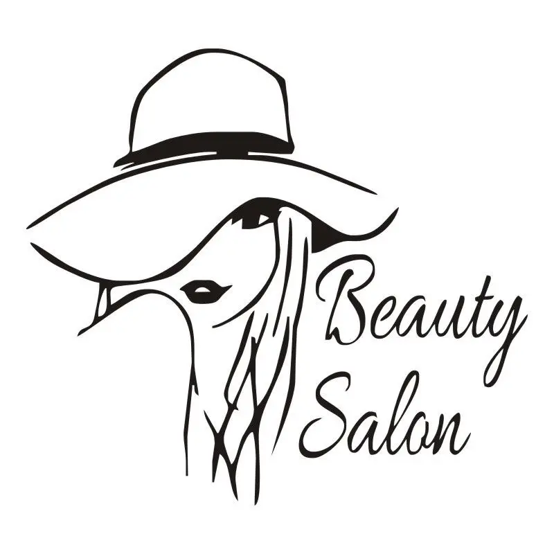 Hot Sale Modern Wall Stickers Long Hair Sexy Girl With Hat Vinyl Decor Sticker Beauty Salon Window Decal ZA310 | Дом и сад