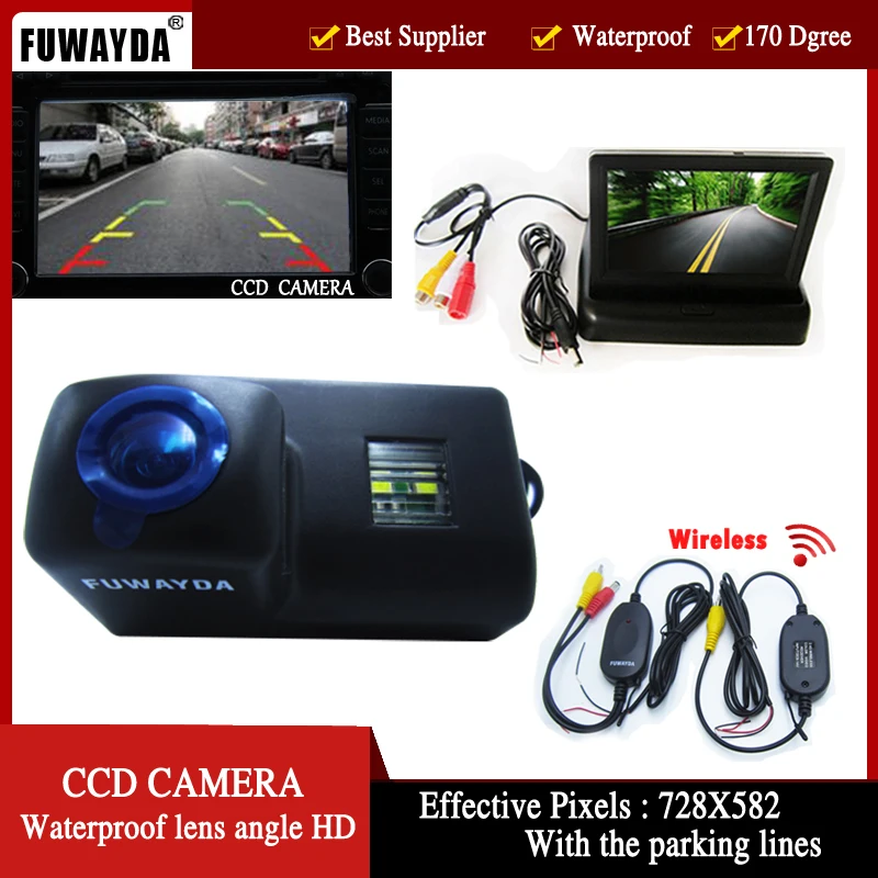 Беспроводная Автомобильная камера заднего вида FUWAYDA CCD для Peugeot 206 207 306 307 308 406 407 5008