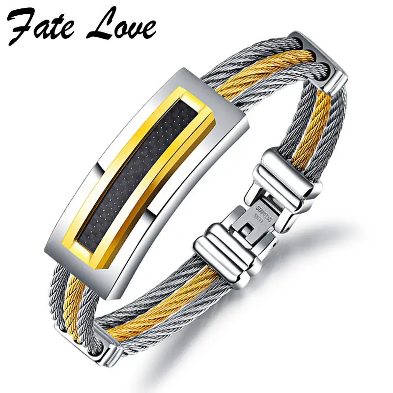 Fate Love мужской браслет из нержавеющей стали ювелирные изделия Pulseira Masculina мужские
