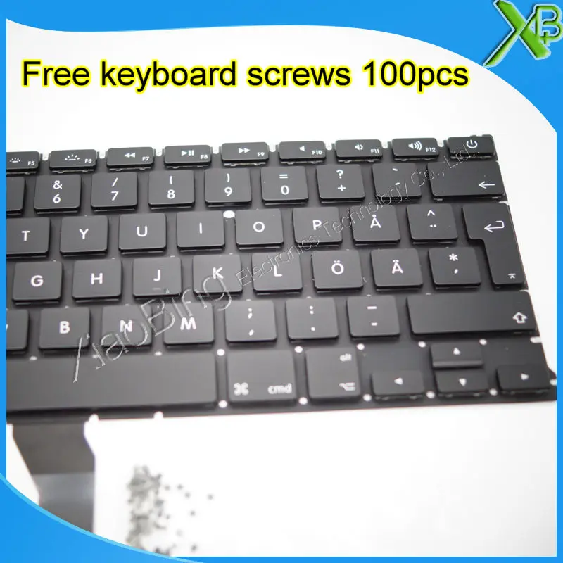 5 шт. --- новая шведская клавиатура SE + 100 винтов клавиатуры для MacBook Air 13 3 &quotA1369 A1466