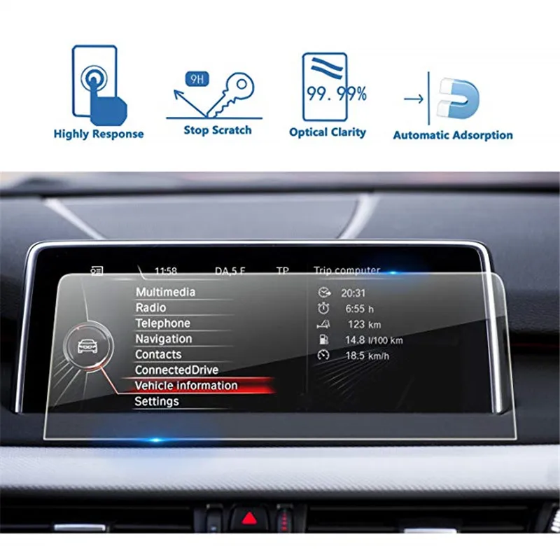

For BMW X5 / X6 2014-2018 F15 F16 Screen Car Navigation Screen Protector Tempered Glass Touch Screen Protector