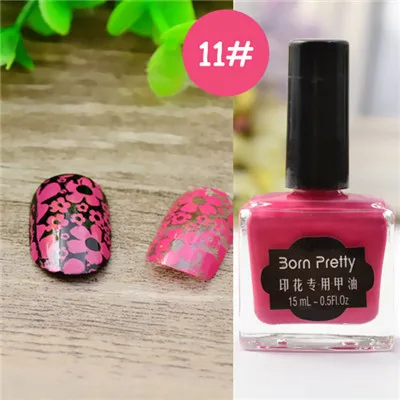 BORN PRETTY 15 мл/6 мл чистые цвета ногтей лак для стемпинга сладкий стиль стемпинг ногтей покрытие 72 Цвета Доступные лаки для ногтей - Цвет: 15ml Color 11