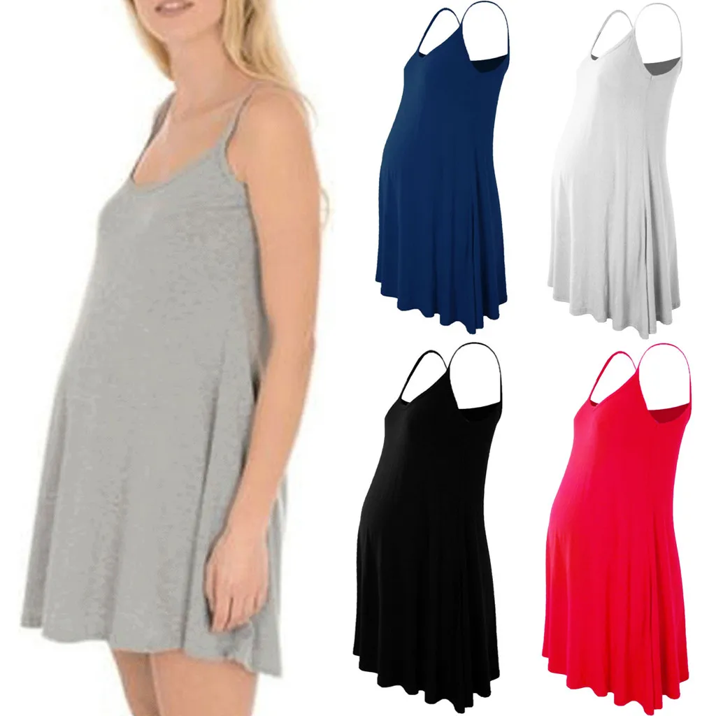 SAGACE женское платье без рукавов платья для беременных Плюс Размер o образным