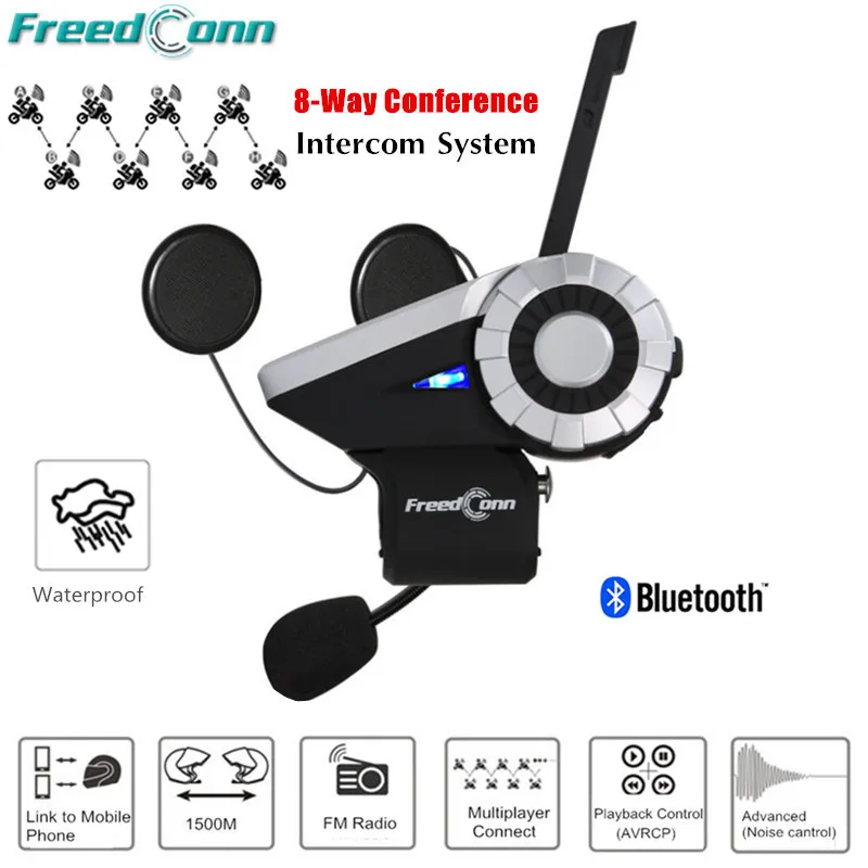 T Rex 1500M полнодуплексная мотоциклетная bluetooth гарнитура для домофона 8 полосная