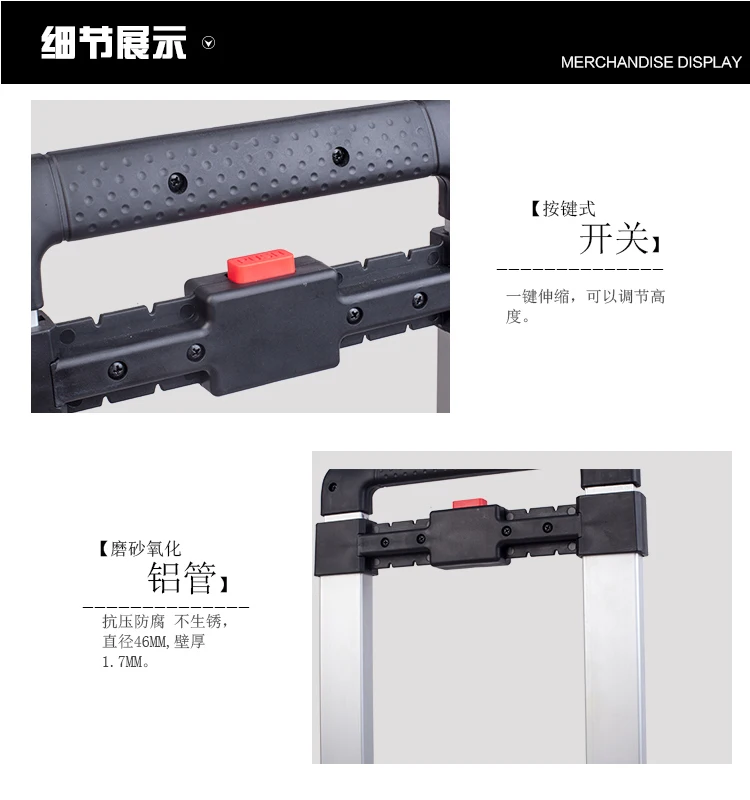 20% Portable Trolley Cart Folding Portable Trolley Car Aluminium Hand Push Cart Heavy Loading Trailer Handling Shopping Cart