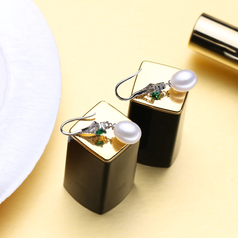 MITUO изумрудные жемчужные серьги ювелирные изделия Зеленые Серьги с драгоценными