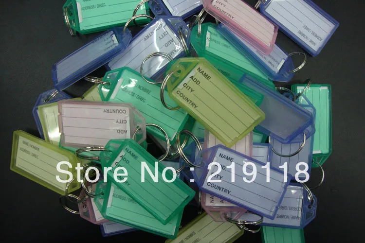 100 шт. пустые пластиковые прямоугольные брелки багажная бирка вставные брелоки с