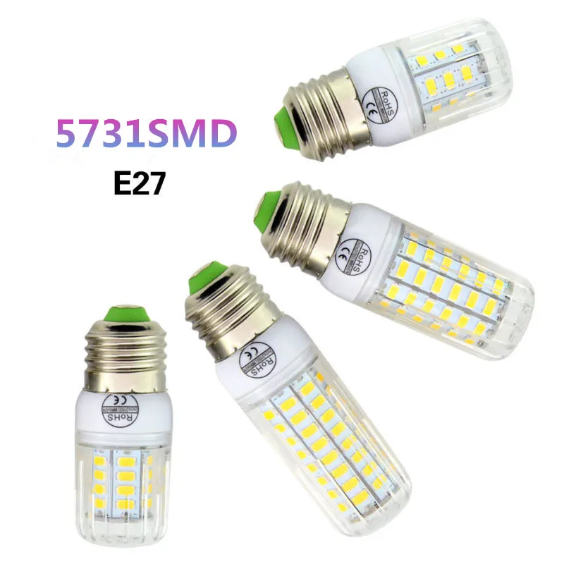 E27 светодиодная лампа люстры светодиодные лампочки 220 В SMD 5731 24 30 64 80 светодиодов