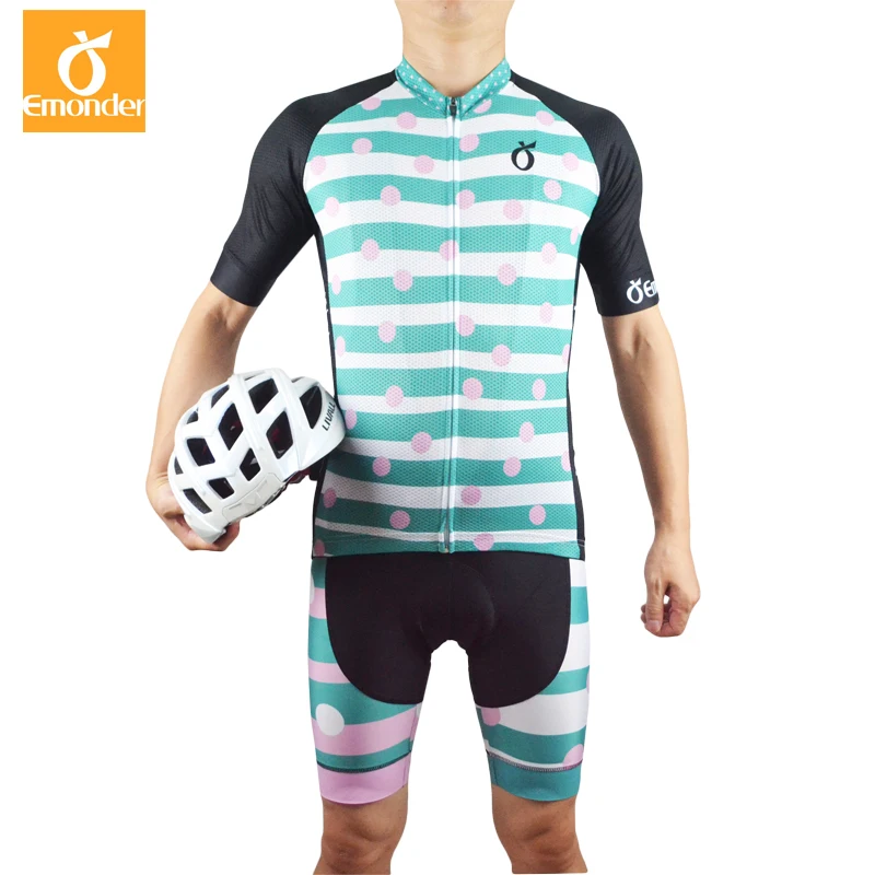 

EMONDER custom Summer Cycling Jersey Sets Gel Padded Bib Shorts Breathable Cozy Cycling Clothing quality fabric Maillot Ciclismo