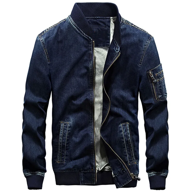 

Мужская куртка-пилот Air Force, джинсовая куртка, 4XL, модель C1585, 2018