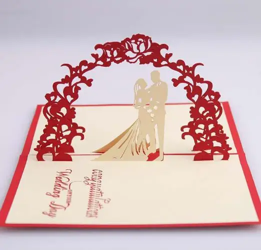 (Набор из 10) украшения mariage Декупаж открытки 3 D всплывающие карты Благодарю вас