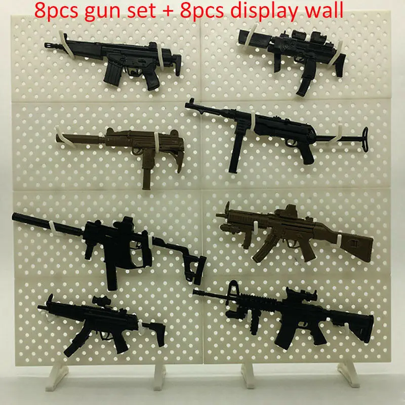 8 шт. 1/6 игрушечный пистолет Модель MP5 HK53 UZI MK18 KRISS VECTOR MP7 головоломки строительные
