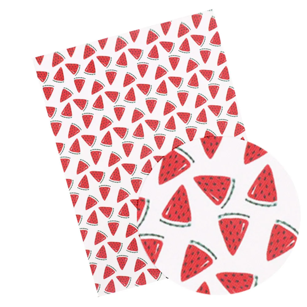 watermelon 2 IBOWS 22*30 см Snythetic кожа арбуз растения напечатаны искусственный из искусственной кожи ткань для DIY заколки с бантами для волос сумки аксессуары ткань - Цвет: watermelon 2