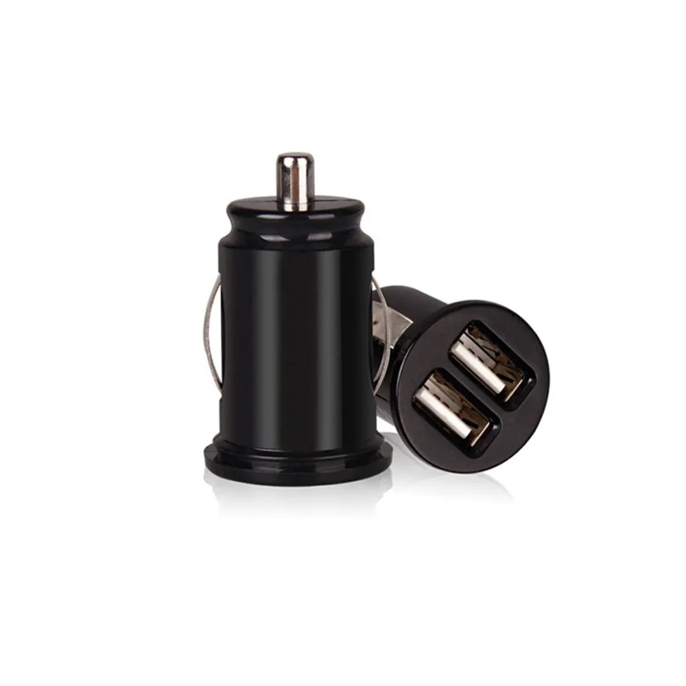 Мини Автомобильное зарядное устройство с двумя usb портами автомобильный адаптер