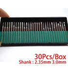 30 шт.лот 3 мм 2,35 мм хвостовик Алмазные Заусенцы Dremel роторные сверла Гравировальный шлифовальный станок Дрель электроинструменты с покрытием Монтажная точка