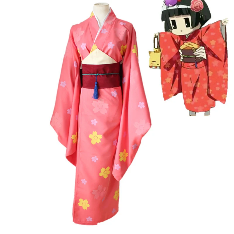

Anime Gugure! Kokkuri-San Cosplay Costumes Ichimatsu Kohina Red Kimono Cosplay Costumes Halloween Party Women Cosplay Costumes