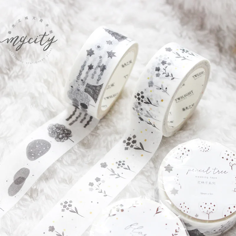 18 мм Широкий Бант-бабочка/лес/свежий цветок лента для декорации Washi DIY планировщик