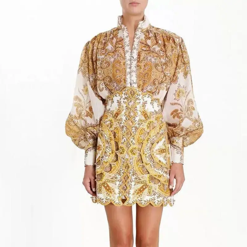 Women Vintage Shirts Designer Long Sleeve Print Blouses