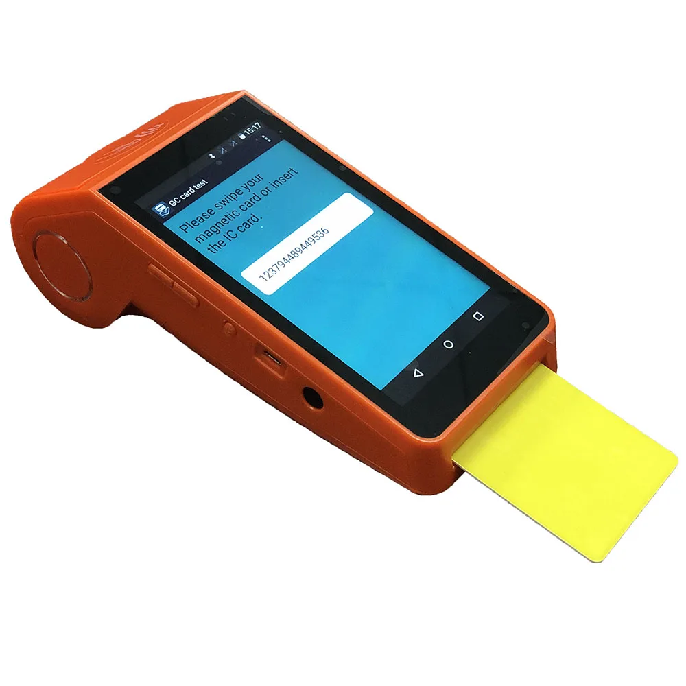 13% скидка портативный Pos терминал 4g Android с термопринтером Поддержка 1D/2D