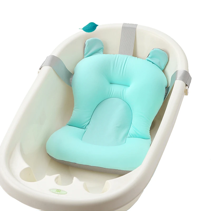 

1pc Portable Baby Shower Bath Tub Pad Non-Slip Bathtub Mat Newborn Safety Security Bath Support Cushion Foldable Soft Pillow