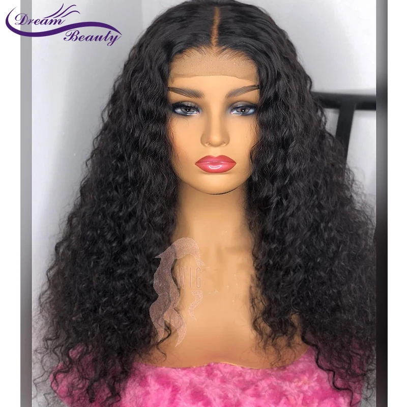 Dream beauty 250% плотность бразильские парики на кружеве 8-24 дюймов remy волосы предварительно сорванные человеческие волосы кудрявые парики натуральные волосы