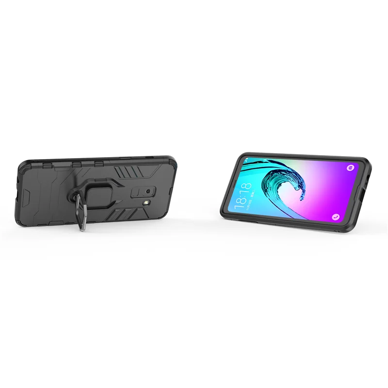 Чехол для Samsung Galaxy A8 2018 магнитный держатель пальцев противоударный чехол A830
