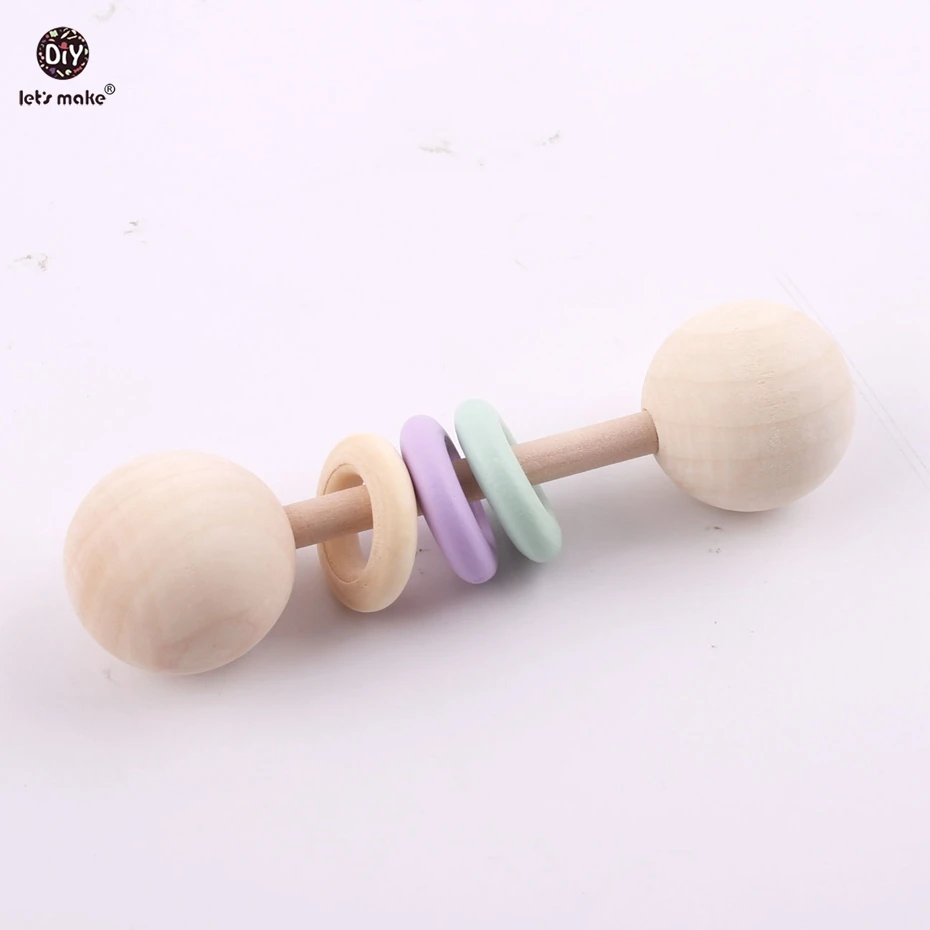 maple type 2 Let's make, 5 шт., без бисфенола, Натуральный Бук, деревянные кольца для прорезывания зубов, детские игрушки, крошечная удочка, подарок для душа, Монтессори, игра, погремушки для тренажерного зала - Цвет: maple type 2