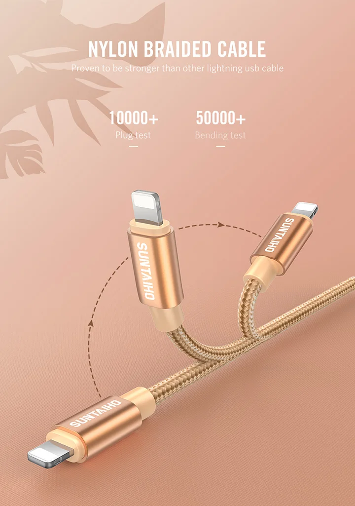 Suntaiho 2.4A usb кабель для айфона X зарядный кабель для айфона XR MAX XS 8 7 6 plus 5 s USB кабель для передачи данных телефонный провод для быстрой зарядки