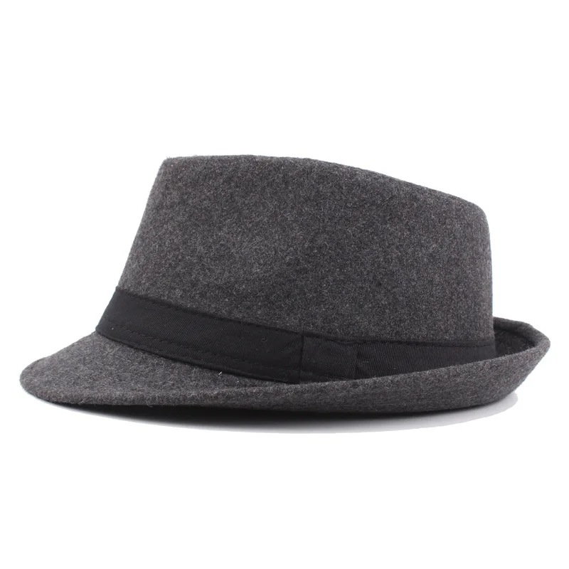 Новая мода для мужчин Fedoras Женская мода джаз шляпа на зиму осень черная Шерстяная Смесь Женская кепка Уличная Повседневная шляпа Горячая Распродажа