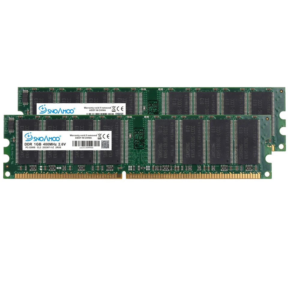 Настольный компьютер SNOAMOO б/у RAMs DDR 333 МГц 1 ГБ PC-2700U DDR1 400 DIMM Non-ECC 184Pin память для