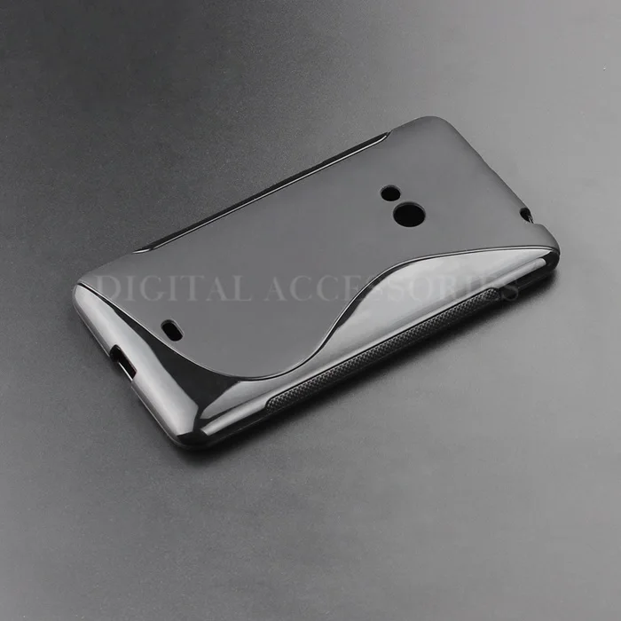 Черный тонкий мягкий Противоскользящий чехол из ТПУ с S образной линией для Nokia 625