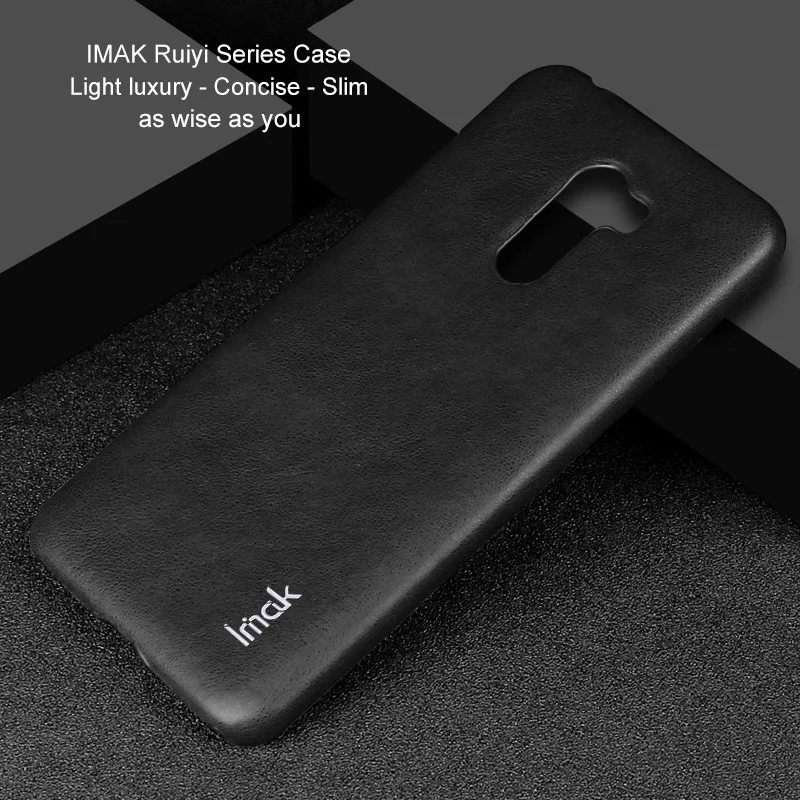 Для Xiaomi Pocophone F1 чехол IMAK Винтажный чехол из искусственной кожи PC жесткий чехол для Xiaomi Pocophone F1 6,18'' - Цвет: Черный