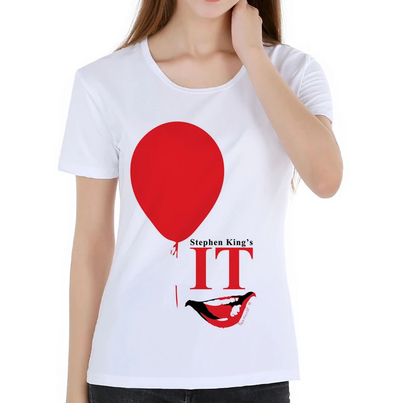Новейший стиль женская футболка в стиле фильма Stephen King's It Pennywise топы футболки