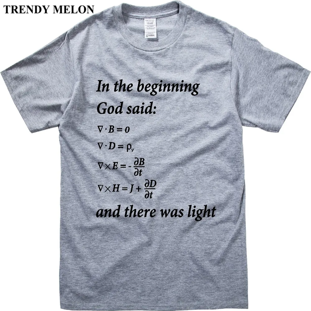 TRENDY MELON с буквенным принтом Для мужчин футболка смешные Math дизайн Maxwell уравнений