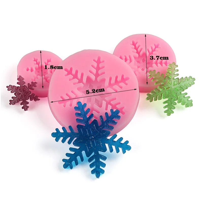 3pcs SnowFlake 28 форм, силиконовая форма для шоколада, формы для выпечки, сделай сам, сахарное ремесло, для торта, помадка, форма для украшения торта, инструменты - Цвет: 3pcs SnowFlake